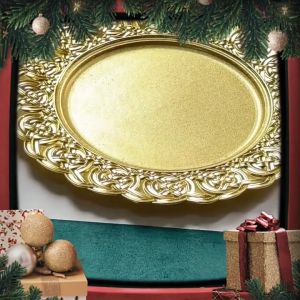 13 Inch Dinner Charger Plates Baroque Style Victorian Embossed design Wedding Hotel Party Craft Tray