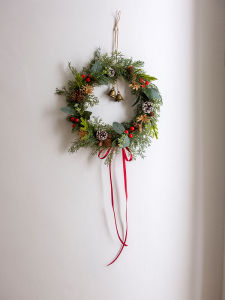 Christmas Greenery Wreath Wall Decor Pine Branch Shop Window Display Arrangement Hotel Hanging Decoration Door Decor