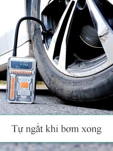 Bơm xe máy dùng pin máy bơm hơi ô tô điện tử không dây 3 chức năng bơm hơi  sạc dự phòng đèn pin