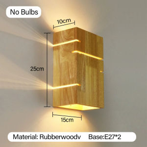  Modern Creative Wall Light Wooden Square Box Log Lamp Bedroom Balcony Staircase Living Room Background Lighting Fixture