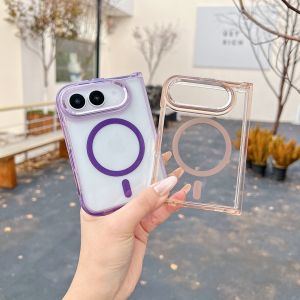 Magnetic Case Fit for iPhone Duo Anti Yellowing Compatible with MagSafe Slim Case for Men Women Girls Ultra Thin Translucent Hard PC Back Protective Cover