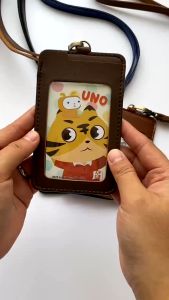 Name Tag ID Card Holder Kulit Lanyard Harga Terjangkau Berkualitas PU Leather Lanyard