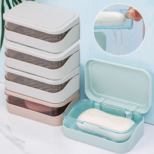 Creative Soap Box Double Layer Soap Holder With Lid Drain With Lid Flip Top Drain Soap Dish With Lid Soap Dish