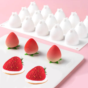 DIY Fruit Mousse Moulds Strawberry Design Silicone Cake Mold Candle Moulds Food Grade Cake Decorating Tools Kitchen Supplies