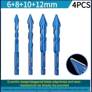 5/4/1PCS high-Hardness Skew Head Eccentric Drill Bits For Tiles/ Glass/Metal/Wood Drilling Tools 6-12mm Drill Bits Set