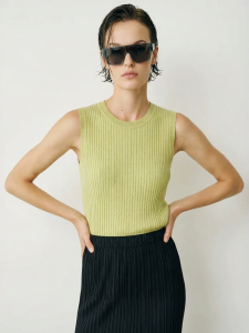 AMII | Versatile Sleeveless Top Dual Yarn Straight