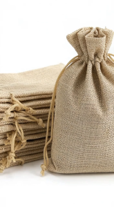 VK Burlap Gift Bag with Drawstring Jute Linen Sacks Storage Bags for Wedding Party Jewelry Pouches