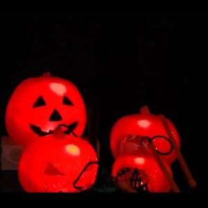 12cm Lampu Keranjang Labu Halloween Led Lampu Pumpkin Ember Labu