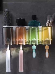 Toothbrush Cup High-transparency Mouthwash Cup for Bathroom 320ml Water Cup 4 Colors Available