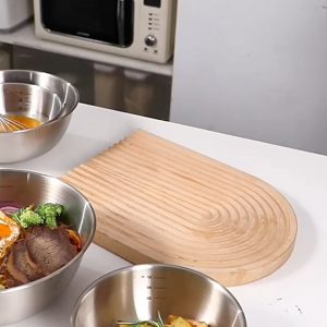 Stainless Steel Mixing Bowl with Measurement Markings Kitchen Cooking Baking Cake Bread Salad Egg Beater Basin