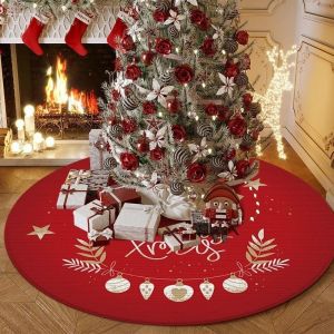 VIKAMA Minimalist Design Christmas Tree Skirt for Family Gatherings Holiday Parties and Festive Atmosphere Decorations