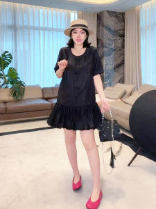 Slimming Effectiveness Butterfly Knot Princess Dress Crack Pattern Xiangyun Silk Lotus Leaf High Waist A-Line Summer Dress