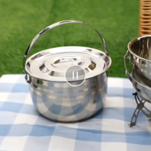 TTHUAN VINOR CLASSIC STAINLESS STEEL COOKING POT 5PCS THICK & HEAVY SUS 316 STAINLESS STEEL STOCK POT WITH HANGER |CAMPING POTS | OUTDOOR COOKING POT 经典加厚不锈钢汤锅