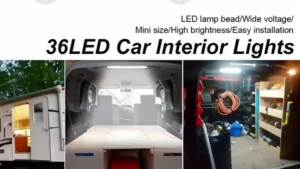 4 36LED Độ Sáng Cao Xe Đọc Sách Nội Thất Đèn Ốp Trần Dải Cho Xe Tải Văn RV Người Cắm Trại Thuyền Cabin Chiếu Sáng 12V/24V