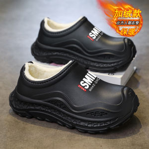 Mens Winter Thickened Fleece Slippers Warm Cotton Shoes Slip-Resistant Waterproof Large Size 45 Slippers Comfortable Wear