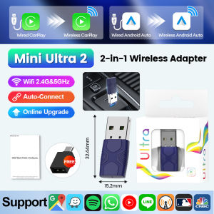 CarlinKit | 2026 Carlinkit Android Auto Wireless Carplay Adapter Mini Ultra Bt Wifi USB Wireless Dongle For Toyota Volvo Kia Benz Mazda Audi