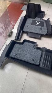 Thảm lót sàn NHỰA 5D SẴN RỐI TRÀN VIỀN XE VINFAST VF6 Hàng Nhựa đúc nguyên khối TPE siêu đẹpsiêu bềnkhông thấm nước-TL