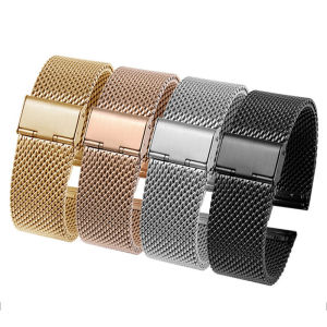 Aotelayer 1.0 đường bện dày kim loại cứng không gỉ thép dây đeo đồng hồ đeo tay dây Milan Nam Nữ phẳng đầu phổ dây đeo cổ tay 18mm 20mm 22mm 24mm với các công cụ