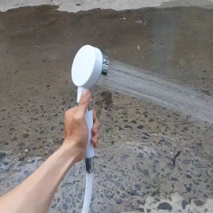 TAY SEN TẮM TĂNG ÁP NƯỚC MẠNH – MÀU TRẮNG VIỀN MẠ CROM SÁNG BÓNG NHỰA ABS