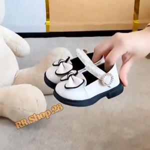 RR Shop28 - Sepatu anak perempuan baby kids flatshoes docmart lucu model pita mutiara / sepatu anak cantik terbaru size 21-25 bisa cod / bayar di tempat