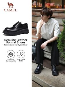 CAMEL | New Leather Business Elevating Breathable Big Head Derby Shoes