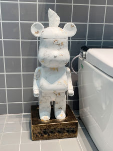 Creative Cartoon Toilet Paper Holder Stand No Drilling Bathroom Tissue Box Cute Bear Design Bathroom Storage Organizer