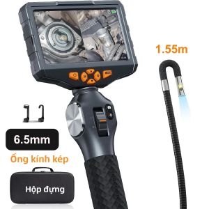 TESLONG TD500 6.5MM Ống Kính Kép Có Khớp Nối Borescope 1080P Màn Hình IPS 360 °   Camera Nội Soi Lái Xe Có WiFi Cho Thiết Bị Thông Minh