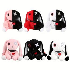Đáng Sợ Goth Bunny Plush 25cm Màu Đen Và Trắng Tương Phản Thỏ Điên Ma Quái Gothic Thú Nhồi Bông Dễ Thương Halloween Quà Tặng Sinh Nhật Cho Mọi Lứa Tuổi