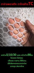 ตาข่ายพลาสติกสีขาว ตาข่ายpvc แบรนด์TC ตาข่าย6เหลี่ยมรังผึ้งโดดแดด ไม่กรอบ แข็งแรง ทนทาน ใช้ได้นานหน้ากว้าง 90 เซน(ยาว 5/10/30 เมตร)ราคา โรงงาน🚚 ส่งจากไทย