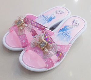 Princess High Heel Slippers Childrens Indoor Outdoor Anti-Slip Crystal Sandals Slip-On Shoes for Girls Spring Summer
