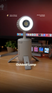 JISULIFE Outdoor Fan Ultra1 13500mAh Rechargeable Portable Camping Fans 3 Modes Flashlight 10W Output Wireless Electric Handheld Desk Ceiling Tripod Fan Turbo Cooler for Travel