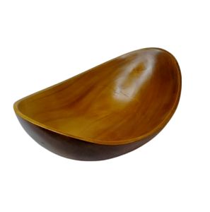 mangkuk bentuk perahu dari kayu jati ukuran 22 x 14 cm