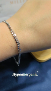 MILLENNE Millennia 2000 Circle Discs White Gold Bracelet with 925 Sterling Silver (MLP-01)