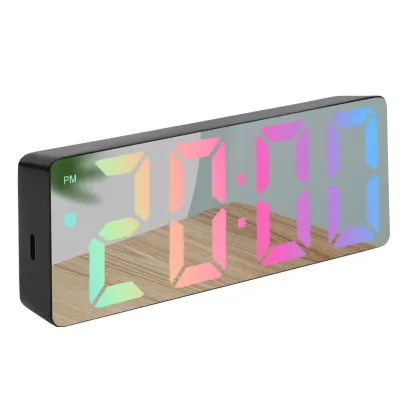 Cross-Border Simple Ins Multi-Function Silent Digital Clock Alarm Clock Special Desktop Living Room Recommended LED Screen Plast