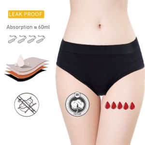 4-Layer Absorbent Leakproof Menstrual Panties For Women Period Heavy Flow Physiological Pants Plus Size Cotton Postpartum Briefs