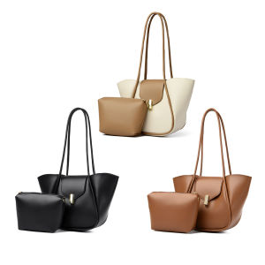 【Chinatera】Women Simple Tote Handbag for Women Women Fashion Shoulder Bag PU Leather Simple Tote Handbag for School Work Travel