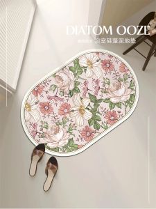 Luxurious Bathroom Mat High Absorbency Quick Dry Silicon Dendroid Bathroom Foot Pad Anti Slip Mat for Shower Modern Simple Style