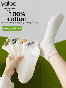 Vớ Ngắn Thoáng Khí Cotton cho Phụ Nữ Màu Trắng