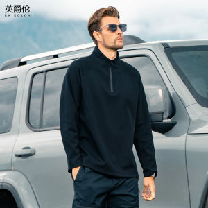 Enjeolon | Heavy Thick Half-Zip Long Sleeve T-Shirt 320G