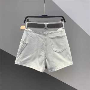 White Denim Mini Skirt Pants Womens Summer Thin High Waist Hip Concealing Slim A-Line Half Skirt Pants