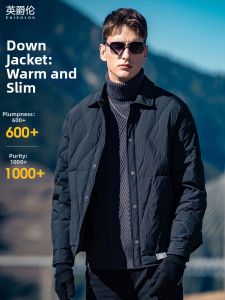 Enjeolon | Winter Warm Jacket with White Duck Down Shirt Collar