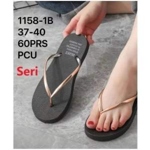 Sendal Jepit Wanita Tali Emas Bahan Karet Import Model Minimalis Kekinian Cocok buat Santai Santai