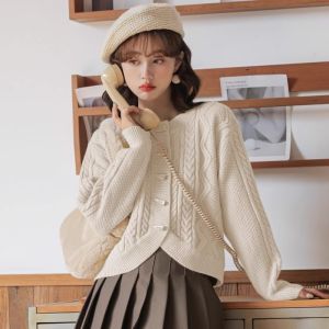 Year of Birth Sweater Outwear Female Fall and Winter 2024 New Arrival New Year Red Knitwear Cardigan Short Small Man