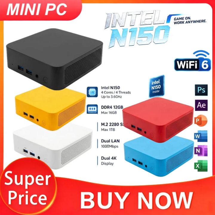 Intel N150 Mini PC 2026 Portable Computer Windows 11 Pro 16GB RAM