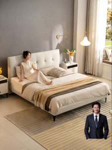 Creamy Style Techno Fabric Bed