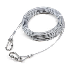 Double-headed Dog Tie Out Cable Leash Raction Rope With Metal Buckle Steel Wire Anti-rust Training Collar Outdoor Dogs Strap