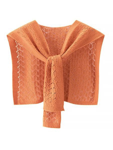 Áo Choàng Len Dệt Kim Rỗng Nhỏ Cho Nữ Phong Cách Hàn Quốc Đa Năng Cho Văn Phòng Phòng Điều Hòa Màu Trơn Thắt Nút Áo Sơ Mi