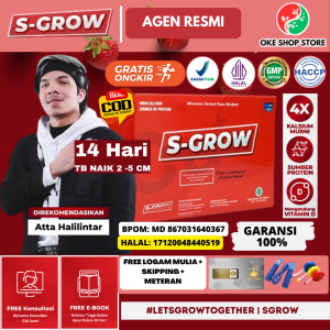 S Grow Peninggi Badan Original 100% Suplemen Penambah Tinggi Badan Untuk Remaja Dewasa Paket H