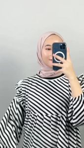 SALUR LURIK HELENA TUNIK WANITA DRESS GL FASHION