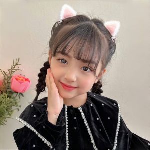 2 ชิ้นกระต่ายหูชุดกิ๊บติดผม - Handmade Kawaii Barrettes สําหรับเด็กทารก เด็กน่ารักอุปกรณ์เสริมผมที่มีแถบยืดหยุ่น